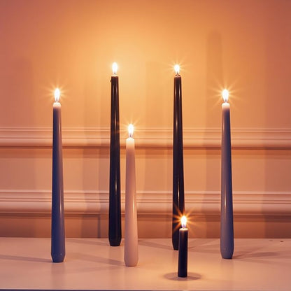 MTLEE Taper Candles 8/10/12 Multi Height Unscented Taper Candles 8 Burn Hours for Dinner Decorative