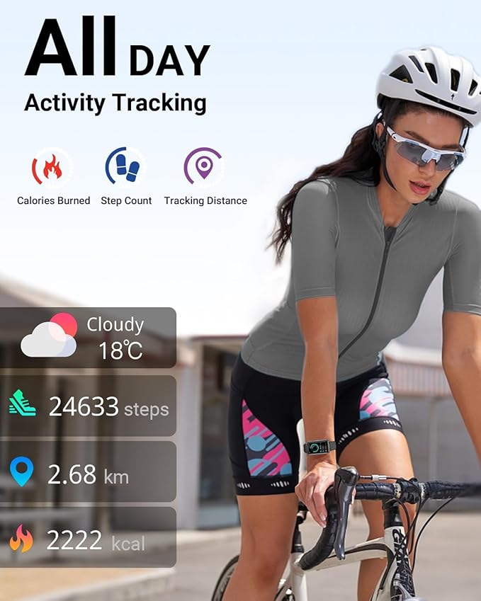 Health Fitness Tracker with 24/7 Heart Rate, Blood Oxygen, Blood Pressure, Sleep Tracker, 5ATM