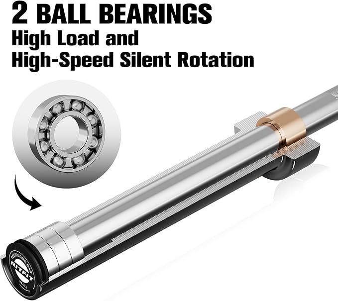 RITFIT Olympic Barbell 4ft/4.8ft/6ft - 2 Inch Weight Bar for Strength Training, Weightlifting