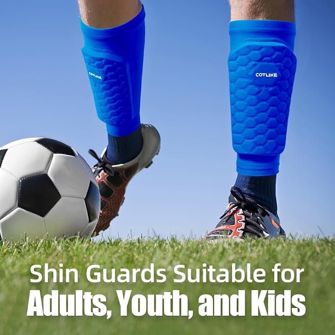 Soccer Shin Guards for Kids Youth Adults, Shin Guard Soccer Sleeves for 2-18 Years Old Boys Girls