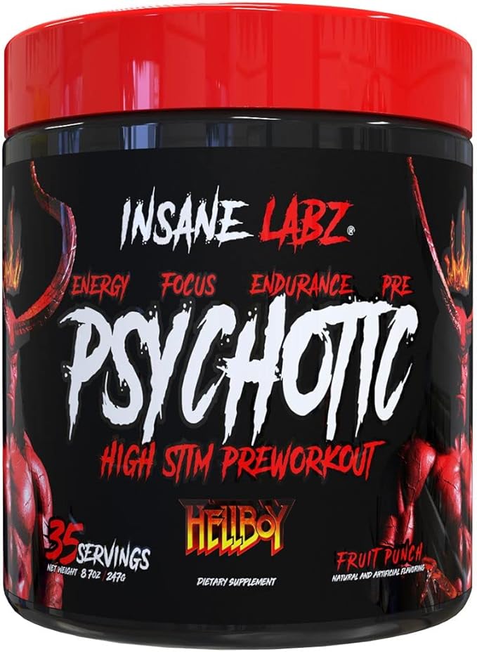 Insane Labz Hellboy Edition, High Stimulant Pre Workout Powder and NO Booster with Beta Alanine, L