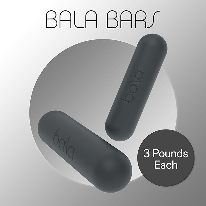 Bala Bars Dumbbell Set for Women & Men - Set of 2 Bars Designed for Walking, Strength Training