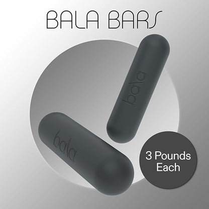 Bala Bars Dumbbell Set for Women & Men - Set of 2 Bars Designed for Walking, Strength Training