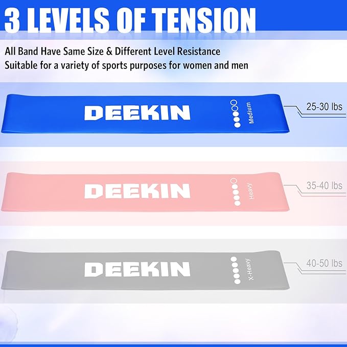 Deekin 20 Pcs Resistance Bands Resistance Loop Exercise Bands Exercise Equipment Elastic Drap Ring