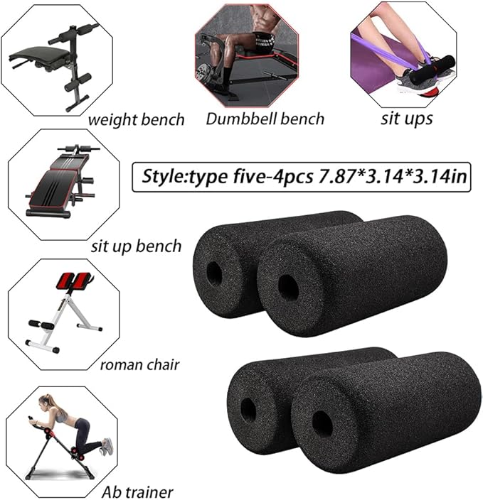 Foot Foam Pads Rollers(7.87in*3.14in*3.14in) for Exercise Machine, Inversion Table, Workout Bench