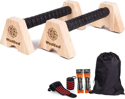 Premium Wooden Push Up Bars,Parallettes Bars for Calisthenics,Push Up Handles,Calisthenics