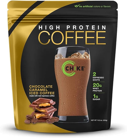 Chike Chocolate Caramel High Protein Iced Coffee, 20 G Protein, 2 Shots Espresso, 1 G Sugar, Keto