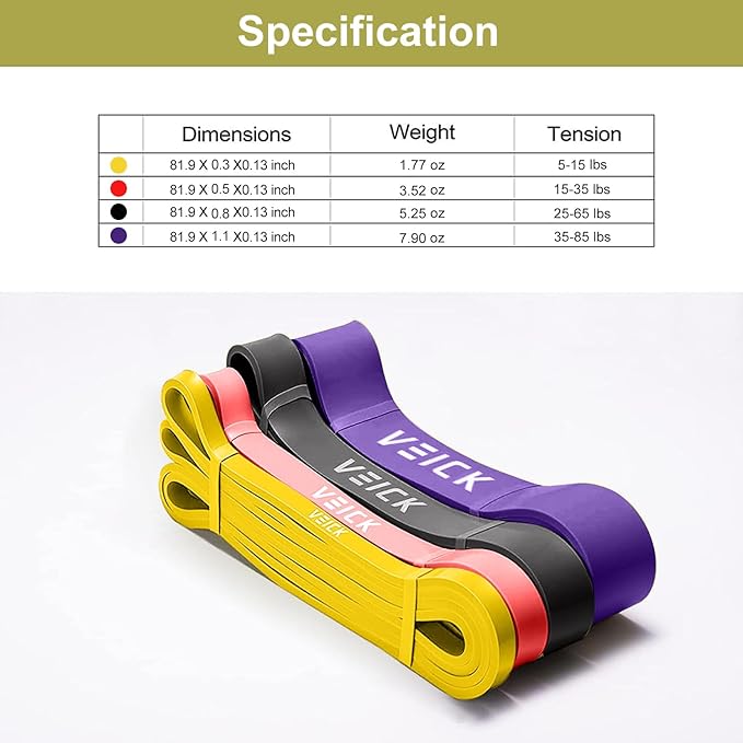 VEICK Resistance Bands for Working Out, Exercise Bands, Workout Bands, Pull Up Assistance Bands