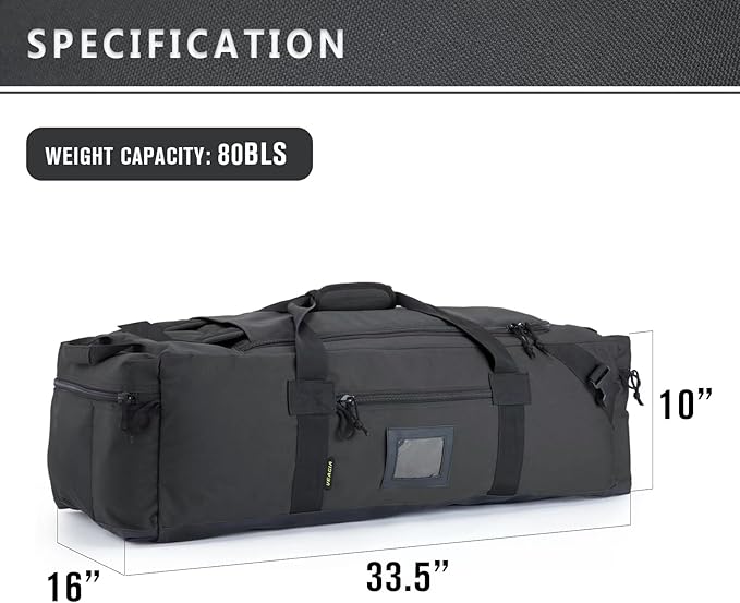 86l Large Duffel Bag For Travel, Gym & Sports - Water Repellent Polyester, Hidden Straps, Shoe