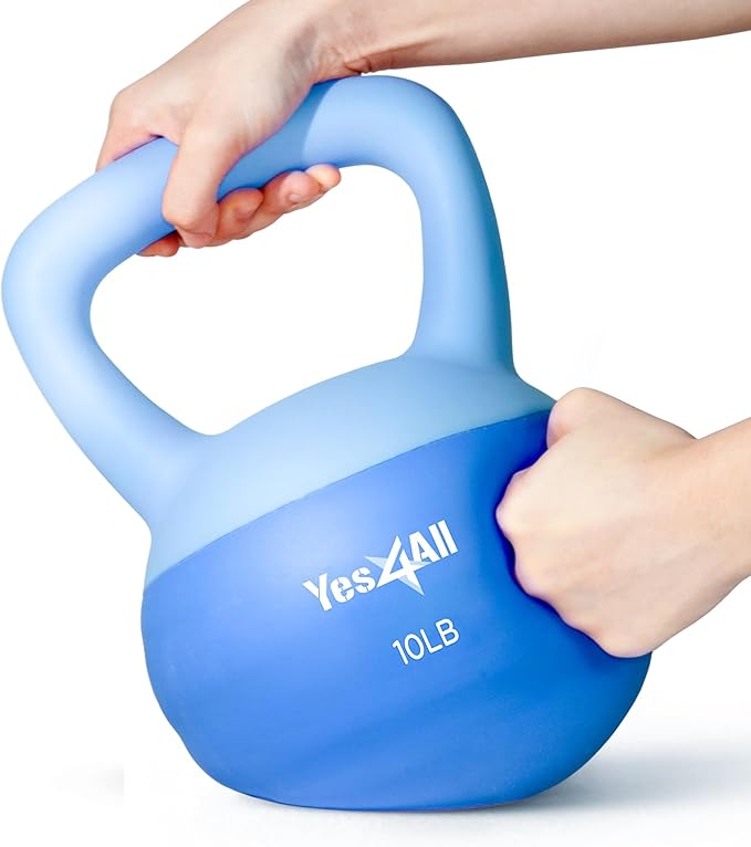 Yes4All Soft Kettlebell, PVC Kettlebells Exercise Weights & Color-Coded Strength Training