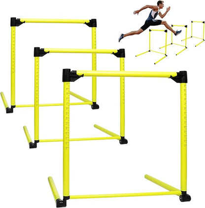 3 Pack Adjustable Height Hurdles Training Equipment, Agility Speed Jumping Training Equipment for