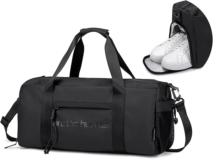 Small Gym Bag Duffel Bag for Men Women with Shoe Compartment Ideal for Sports,Travel,and Overnight