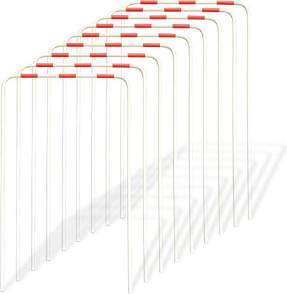 Croquet Wickets Replacement, Set of 9, Heavy Duty Thick Steel Wire with White Plastic Coating, 11 x