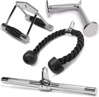 Yes4All Tricep Press Down Cable Machine Attachment Set, LAT Pulldown Attachment, Cable Machine