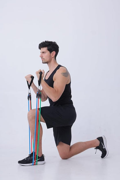 Resistance Bands with Handles for Working Out Women and Men, Exercise Bands with Door Anchor