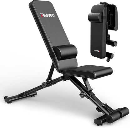 PASYOU Adjustable Weight Bench Full Body Workout Multi-Purpose Foldable Incline Decline Exercise