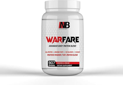 Warfare 2 lbs Advanced Whey Protein Blend 22g Protein per Serving Amazing Flavors (2 lbs, Cookies