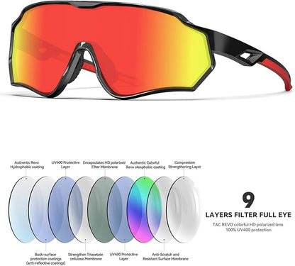BEACOOL Polarized Running Sunglasses for Men Women UV400 Protection TR90 Sport Sunglasses for