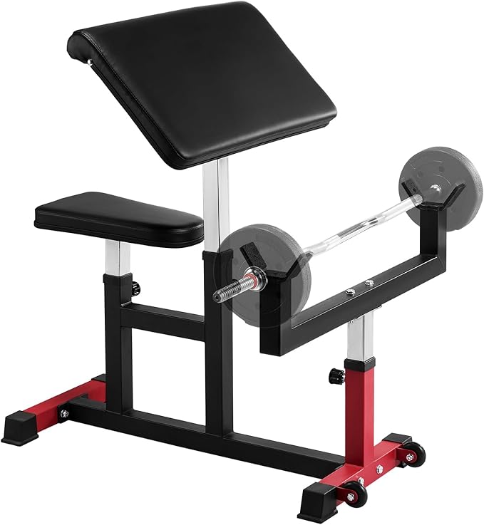 VEVOR Preacher Curl Bench, Strength Training Biceps Machine, Max load 440 LBS Home Gym Equipment