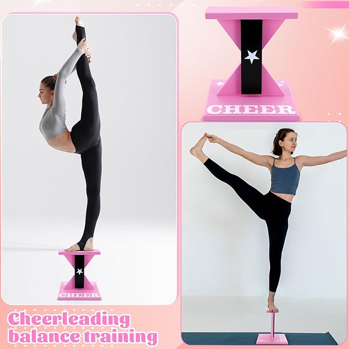 Chunful Cheerleading Balance Trainer 12.2 x 13.19 Inch Wood Wooden Cheer Stunt Training Stand