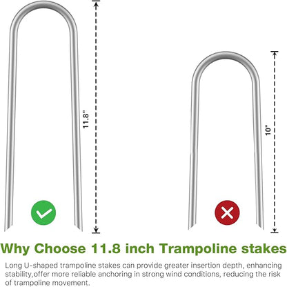 Heavy Duty Trampoline Stakes Anchors High Wind U Type Sharped Ends Safety Ground Anchors Galvanized