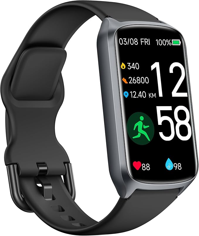 Health Fitness Tracker with 24/7 Heart Rate, Blood Oxygen, Blood Pressure, Sleep Tracker, 5ATM