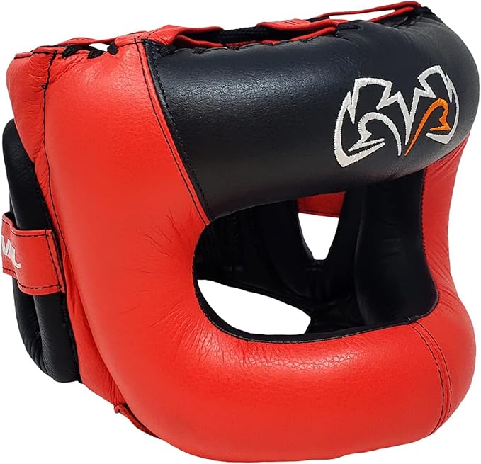 RIVAL Boxing RHGFS3 Face-Saver Sparring Headgear - Wide Eye Opening, Premium Leather, and