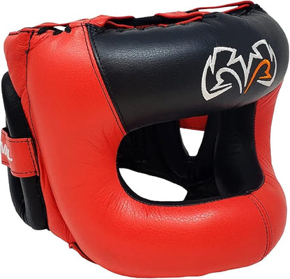 RIVAL Boxing RHGFS3 Face-Saver Sparring Headgear - Wide Eye Opening, Premium Leather, and