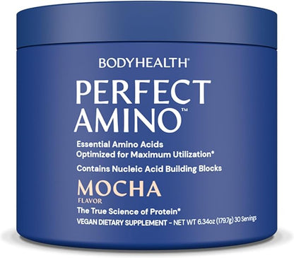 BodyHealth PerfectAmino Powder - BCAA and EAA Powder for Pre and Post Workout - Amino Acid Energy
