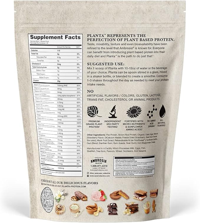 Ambrosia Planta - Premium Plant-Based Protein | Vegan & Keto Friendly | Gourmet Flavors | No