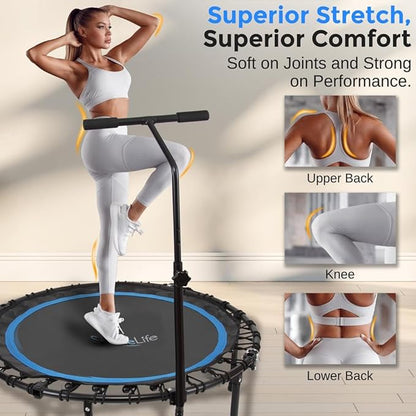 SereneLife 40"/50" Mini Trampoline for Adults - 450/550LBS Fitness Trampoline with Reinforced