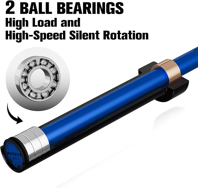 RITFIT Olympic Barbell 4ft/4.8ft/6ft - 2 Inch Weight Bar for Strength Training, Weightlifting