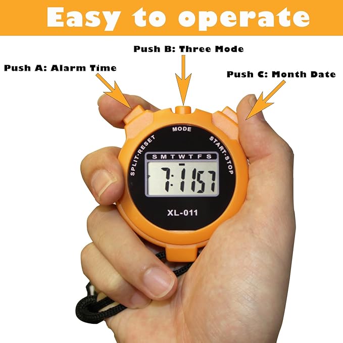 16-Pack Multi-Function Electronic Digital Sport Stopwatch Timer, Large Display with Date Time and