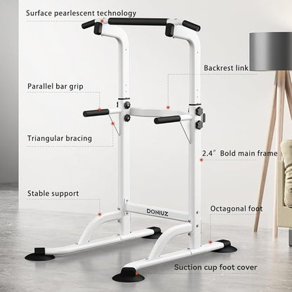 Power Tower Pull Up Bar and Dip Station, Multi-Function Home Gym, Strength Training Fitness