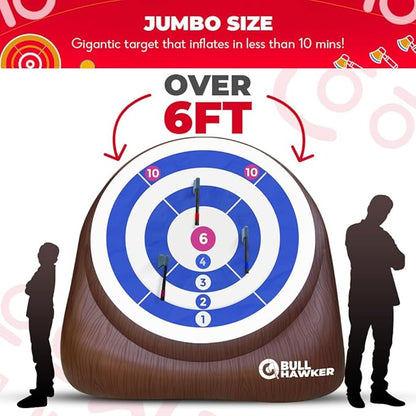 Swooc Games® - Bull Hawker™ | Giant Axe Darts (Over 6ft Tall) w/ 15+ Games | Axe Throwing Game for