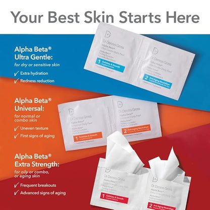 Dr. Dennis Gross Alpha Beta Ultra Gentle Daily Peel: for Dehydrated or Sensitive Skin, Uneven Tone