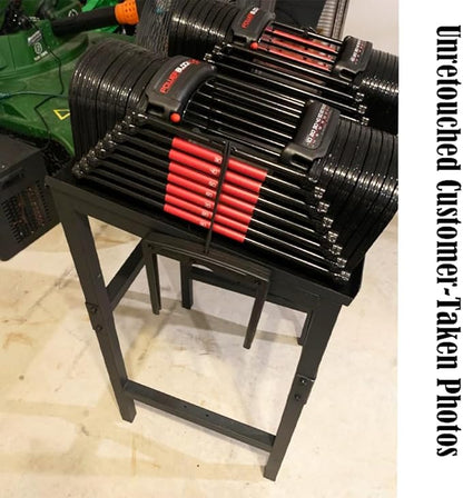 Black Heavy Duty Adjustable Dumbbell Stand - Home Gym Storage Rack with Non-Slip Base, Anti-Tip