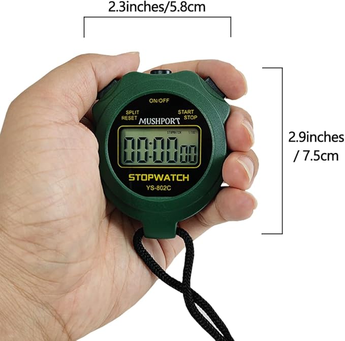 Stopwatch Timer Only Stopwatch Mode, ON/Off Silent Simple Operation, Without Clock Date Countdown