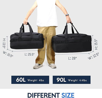 Haimont Travel Duffel Backpack Bag 60L for Men Large Sports Duffle Bags with Backpack Straps for