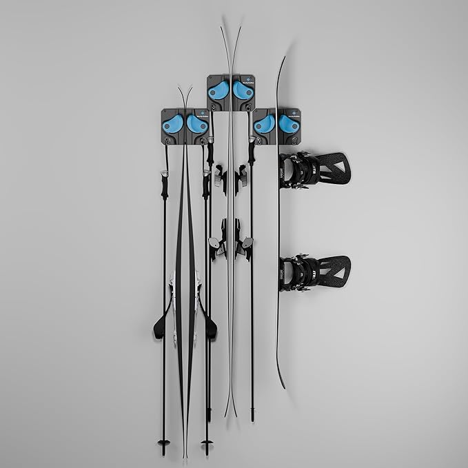 Ultimate Ski & Snowboard Wall Rack | Secure, Non-Slip Storage | Fits Any Ski/Board | Garage