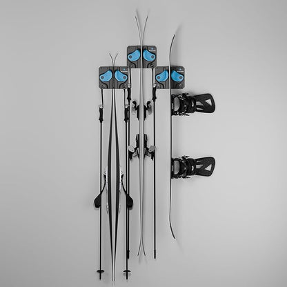 Ultimate Ski & Snowboard Wall Rack | Secure, Non-Slip Storage | Fits Any Ski/Board | Garage