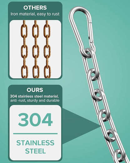 Fitness Chain, Weight Lifting Chains, Cable Machine Extension Chain, 304 Stainless Steel LAT Pull