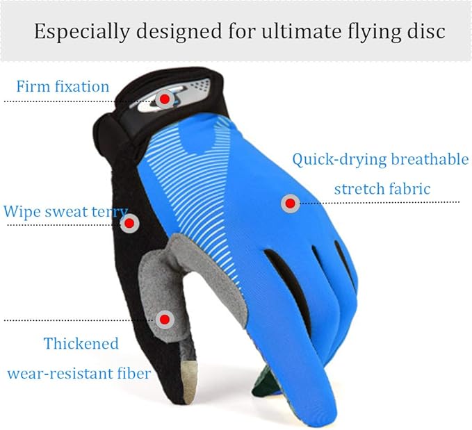 Ultimate Flying disc Gloves Ultimate Grip and Disc Gloves Breathable Non-Slip Sport Cycling Golf