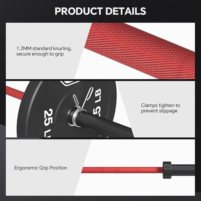 7FT Olympic Barbell Bar with Weight Plate Set Combo, Solid Olympic Bar with Bearings, 700Lbs