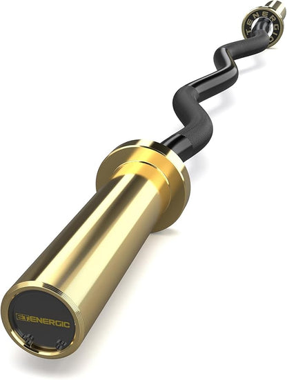 47" Olympic EZ Curl Bar 500-lbs Capacity Steel Barbell Suitable for 2" Weight Plates, 2-Inch Curl