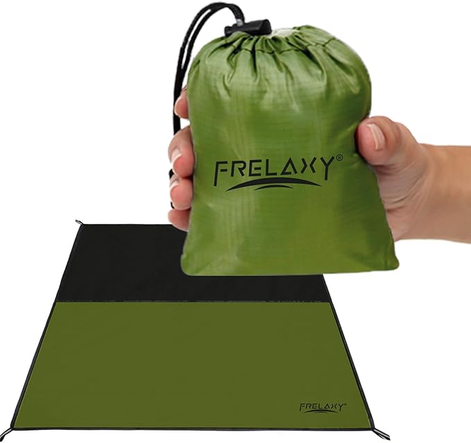 Frelaxy Pocket Picnic Blanket, Waterproof Sandproof Beach Mat, Compact Camping Tarp for Festivals