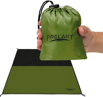 Frelaxy Pocket Picnic Blanket, Waterproof Sandproof Beach Mat, Compact Camping Tarp for Festivals