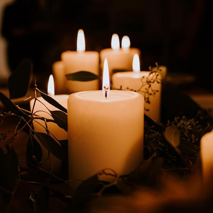 Pillar Candles White, Unscented Pillar Candles Bulk, 2.8x6 inch | 75 Hours Burning | Set of 6
