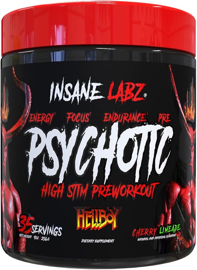 Insane Labz Hellboy Edition, High Stimulant Pre Workout Powder and NO Booster with Beta Alanine, L