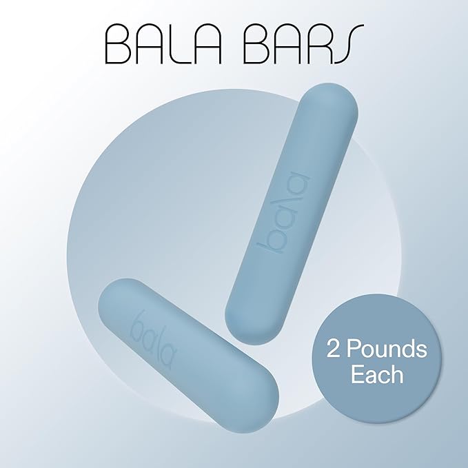 Bala Bars Dumbbell Set for Women & Men - Set of 2 Bars Designed for Walking, Strength Training